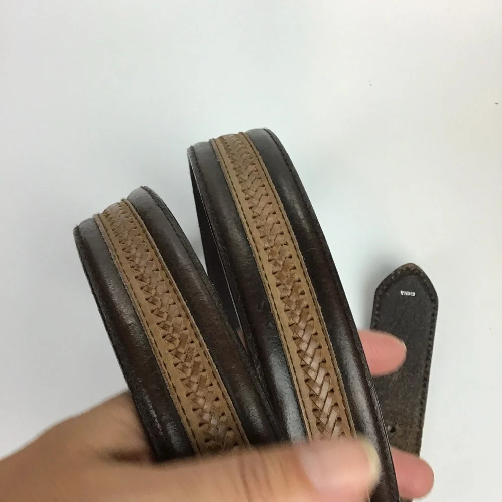 Genuine Vintage Nocona Belt size 42 Genuine Leather 2 Tone Brown Rustic